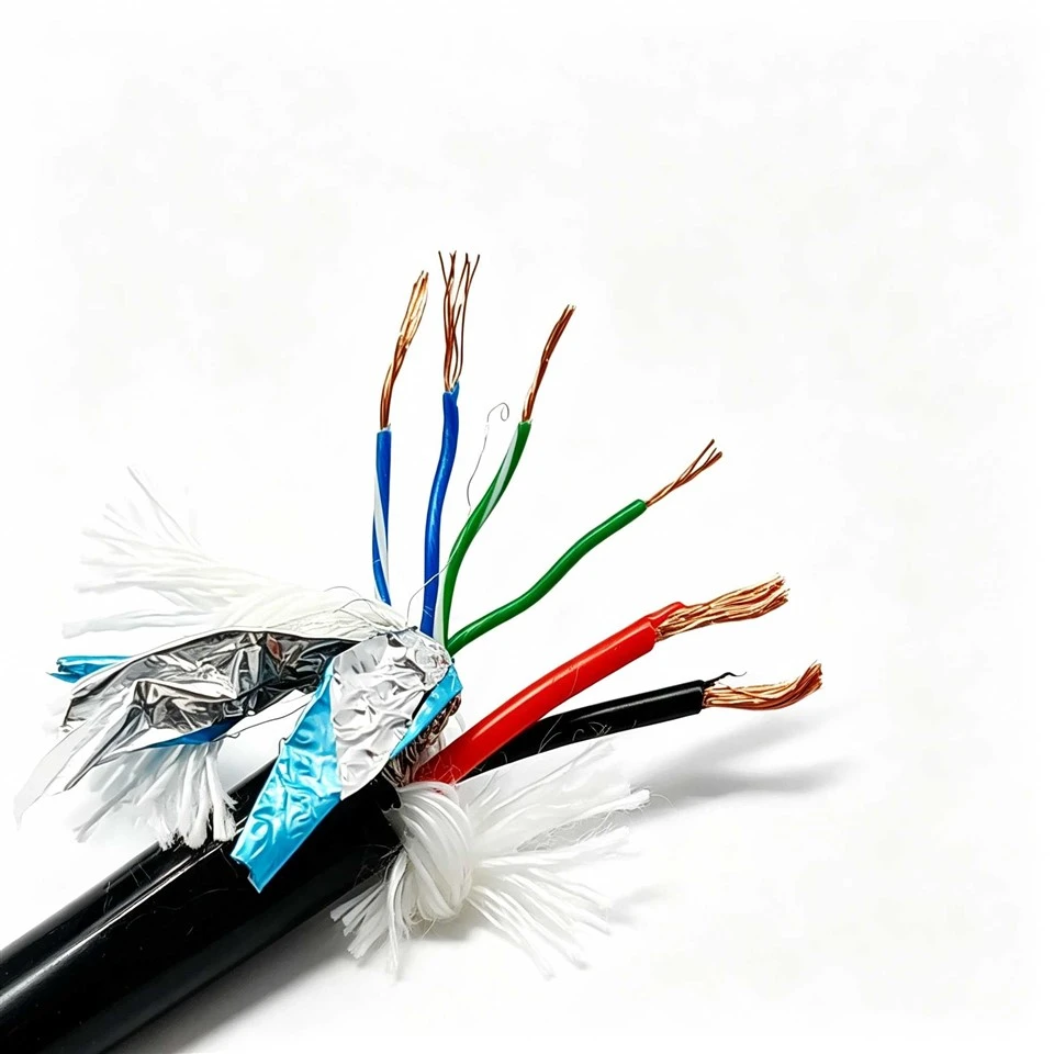 Premiwm 6 craidd cysgodi pwmp tanddwr cebl addysg gorfforol inswleiddio siaced ddu TPU noeth copr ar gyfer system dyframaethu